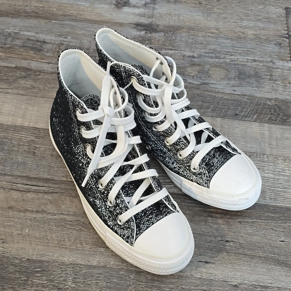 Converse CHUCK TAYLOR All Star High Top Glitter Sneakers Women 7.5 - Picture 2 of 11